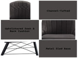 Abraham Dark Gray Fabric & Black Finish Side Chair B2726P338679