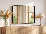 Anti-Fog Bathroom Wall Mirror 36" x 36" Shatterproof Mirror with Rectangular Metal Frame, Black 40953803