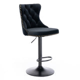 A&A Furniture,Swivel Velvet Barstools Adjusatble Seat Height from 25-33 Inch,17.7 inch base, Modern W114341202