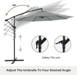 10ft Umbrella Hanging Offset Market Outdoor Sun Shade For Deck Poolside Easy Tilt Cross Base 96791939