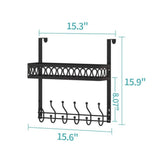 ZNTS Over The Door Hooks Hanger For Clothes, Over The Door Towel Rack With Basket, Coat Hanger Over Door 96396165