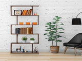 63" 5-Tier Bookshelf Organizer for Home Office, Stylish Display Storage Shelf Stand, Rust 22147489