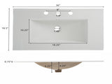 36" Bathroom Vanity with Ceramic Sink, Bathroom Vanity with Tip-Out Tray and 2 Full-Extension N817P288908B
