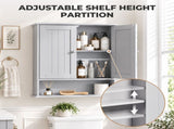 Grey, painted MDF, double-door, 56.2 13 58.5 cm, vertical-slat design, bathroom wall cabinet 69235384