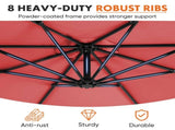 10FT Patio Umbrellas, 8 Ribs, UV Protection for Pool Garden Backyard Market, Red 14845783
