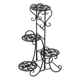 ZNTS 4 Potted Rounded Flower Metal Shelves Plant Pot Stand Decoration for Indoor Outdoor Garden Black 69287047