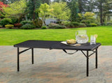 40" Plastic Adjustable Height Fold-in-Half Folding Table, Rich Black 69440226