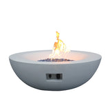 ZNTS 42 Inch Outdoor Concrete Propane gas Fire Pit bowl in Antique white color W2620P182362