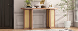 TREXM Farmhouse Rattan Console Entryway, Narrow Console with Storage, Hallway N715P245743D