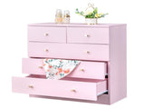 Modern Simple 5-Drawer Nighstand Dresser Pink 53636340