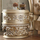 2 Drawers Resin Nightstand in Champagne Silver Finish B016P256532
