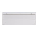 White Entryway Wall Mounted Coat Rack with 4 Dual Hooks Living Room Wooden Storage Shelf 30412851