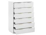 White P2 Particle Board and Density Board Wavy Pattern Drawer Front Six-Level Seven-Drawer Cabinet 57854360