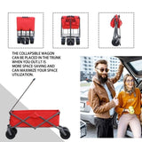 ZNTS Utility Park Garden Cart Tool Customized Color Folding Camping Trolley Outdoor Picnic Beach Wagon W32137290