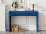 TREXM Rustic Console Table with 3 Fluted Drawers - Solid Wood Veneer Entryway Table Featuring N715P290573M