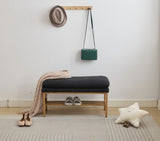 End of Bed Bench with Shelf, Linen Upholstered Storage Shoe Bench, Modern Bedroom Bench with Metal W2725P207319