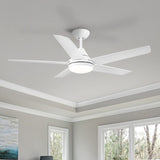 ZNTS 48 In Intergrated LED Ceiling Fan with White ABS Blade W1367P171202