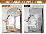 71"x 30" Arch-Top Oversized Full Length Mirror Metal Frame Freestading Floor Mirror, Black 69734606