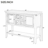 Series Ample Storage Vintage Console Table with Four Small Drawers and Bottom Shelf for Living 11248622