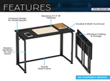 Techni Mobili 31.5 in. Folding Desk for Small Spaces, No Assembly Required, Black B031P286132