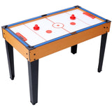 ZNTS 5-in-1 Multi-Game Table - Billiards, Push Hockey, Foosball, Ping Pong, and Basketball brown /blue W465P164156