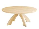 Round Coffee Table, 31.5 Inch Circular Center Table with Curved Cross Legs, Melamine Laminated MDF 33052553