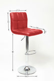Swivel Faux Leather Adjustable Hydraulic Bar Stool, Set of 2, Red T2574P164842