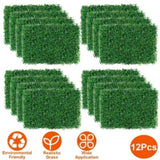 ZNTS 12Pcs 23.6x15.75in Artificial Boxwood Topiary Hedge Plant Grass Backdrop Fence Privacy Screen Grass 27411615