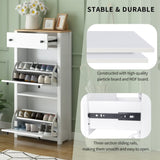 ON-TREND Functional Entryway Organizer with 2 Flip Drawers, Wood Grain Pattern Top Shoe Cabinet with WF308547AAK