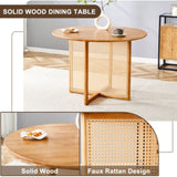 Chinese countryside retro solid wood round simple modern imitation rattan wooden W1512P355085