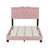 Full Size Upholstered Bed Frame with Rivet Design, Modern Velvet Platform Bed with Tufted WF317301AAH