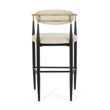 Barstools Set of 2, Counter Height Upholstered Bar Stools with Backs and Iron Legs for Kitchen N779P248198B