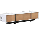 White & Black Contemporary Rectangle Design TV Stand, Unique Style TV Console Table 42184510