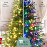 ZNTS 6FT Pre-Lit Aspen Fir Artificial Christmas Tree with Wreath & Garland,Grass Green Xmas Tree with 380 21108822