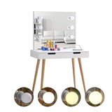 ZNTS Wooden Vanity Table Makeup Dressing Desk with LED Light,dressing table with USB port,White 94258241