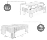 Lift Top Coffee Table for Living Room 42" - Fluted Panel Hidden Storage, Silent Hydraulic Lift, W1445P317474