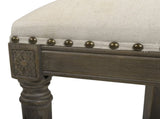 Paris 26.5" Farmhouse Counter Height Bar Stool with Backrest, Light Beige Linen B2719P238377