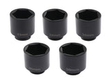 5pc 1/2" Drive Front & Back Wheel Spindle Axle Nut Deep Impact Socket Kit Set 82646877
