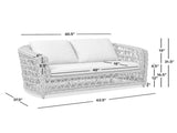 Everly 63.5" Woven Frame Barrel Deep Seating Patio Loveseat Sofa, Oat Beige Axroma Olefin B2719P245983