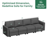 Modular Sectional Sofa with Storage Seat Upgrade Convertible Sofa Couch for Living Room/Deep 27'' B2716P236652