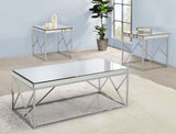 Evelyn - Mirror Top End Table - Silver B081P157803