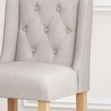 Vienna Contemporary Fabric Tufted Wingback 27 Inch Counter Stools, Set of 2, Light Gray, Natural 64853.00LGRY