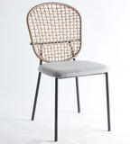 BLACK and gray sennit chair,set of 4,dining chair,coffee chair W23460281