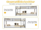 Head and foot horizontal support guardrails, gray painted finish, pine wood, Twin size children's 87451450