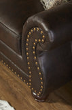 Leinster Faux Leather Upholstered Nailhead Sofa T2574P196944