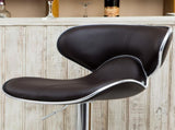 Masaccio Upholstery Airlift Adjustable Swivel Barstool with Chrome Base, Set of 2, Dark Brown T2574P164832