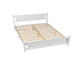Queen Single Bunk Painted Melamine Veneer & Pine MDF Frame Vertical Striped Decorative 20571204