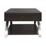 ZNTS Modern Living Room Furniture 1pc Lift Top Coffee Table with Display Shelf Espresso Finish Wood B011P175369