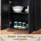 3-Layer 1 Drawer 2 Doors Double Z Shape Melamine Board 60*23.5*180cm Display Cabinet Black 55368679