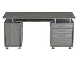 Complete Workstation Computer Desk with Storage, Grey 74539286